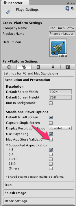 best build settings unity for mac os